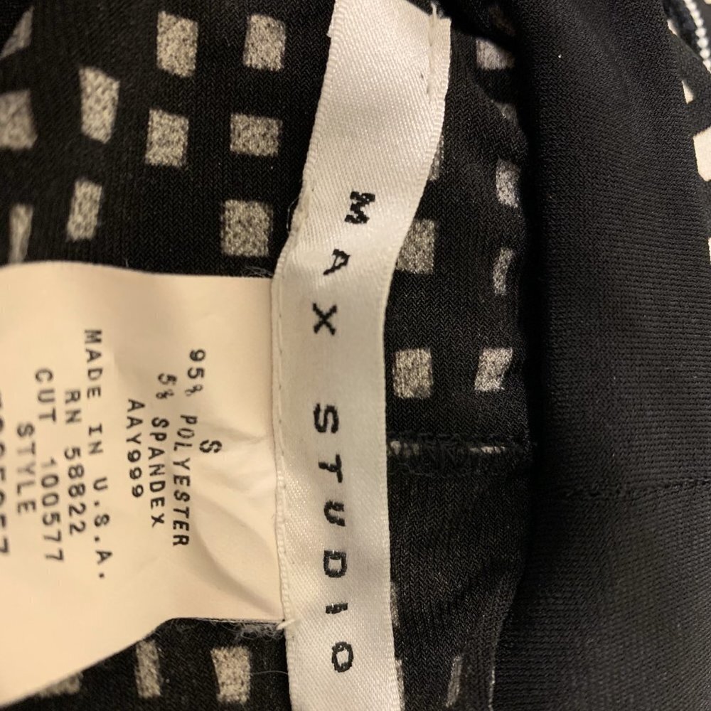 Max Studio Checkered wrap dress, Beige & Black, Long Sleeve, Poly/Spandex blend - Picture 6 of 6
